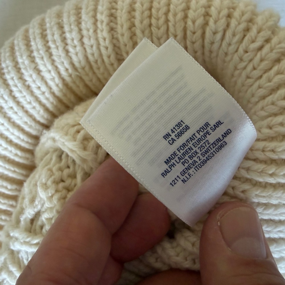 Ralph Lauren Cream Cable Knit Sweater Dress Short Sleeve Button Collar XL 16 - Picture 5 of 9